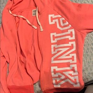 VS PINK full zip coral sweater